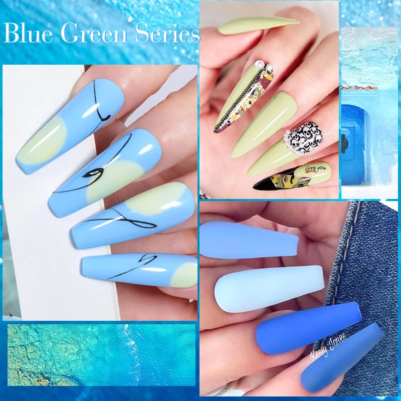 MEET ACROSS - Ensemble de 8 vernis à ongles gel fluorescents pour l'été et le printemps, avec paillettes laser colorées et manucure gel.