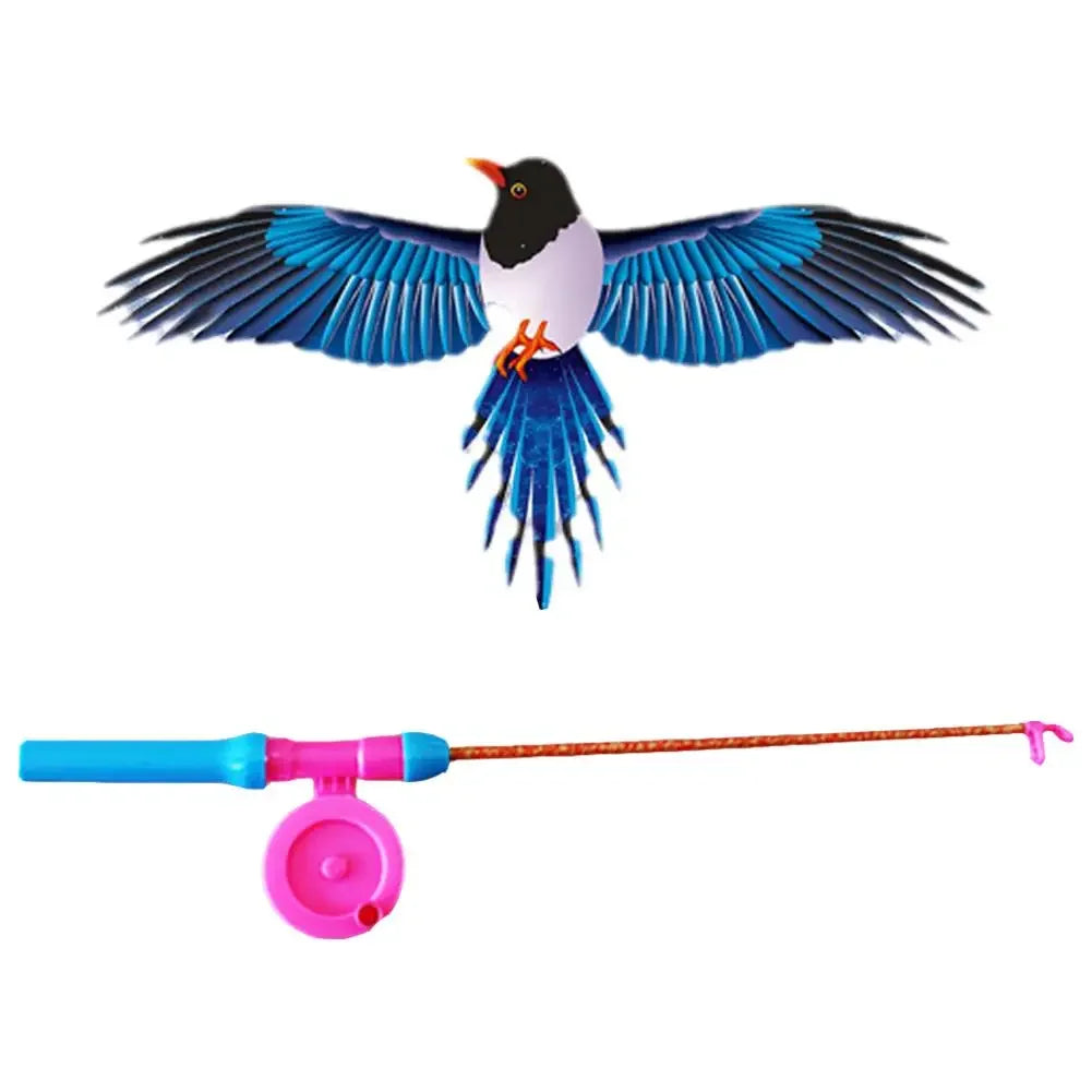 Cerf-volant pour enfants, jouet aigle de dessin animé, mini cerf-volant pliable en plastique, frein à main, canne à pêche, papillons, jouet d'extérieur pour enfants.