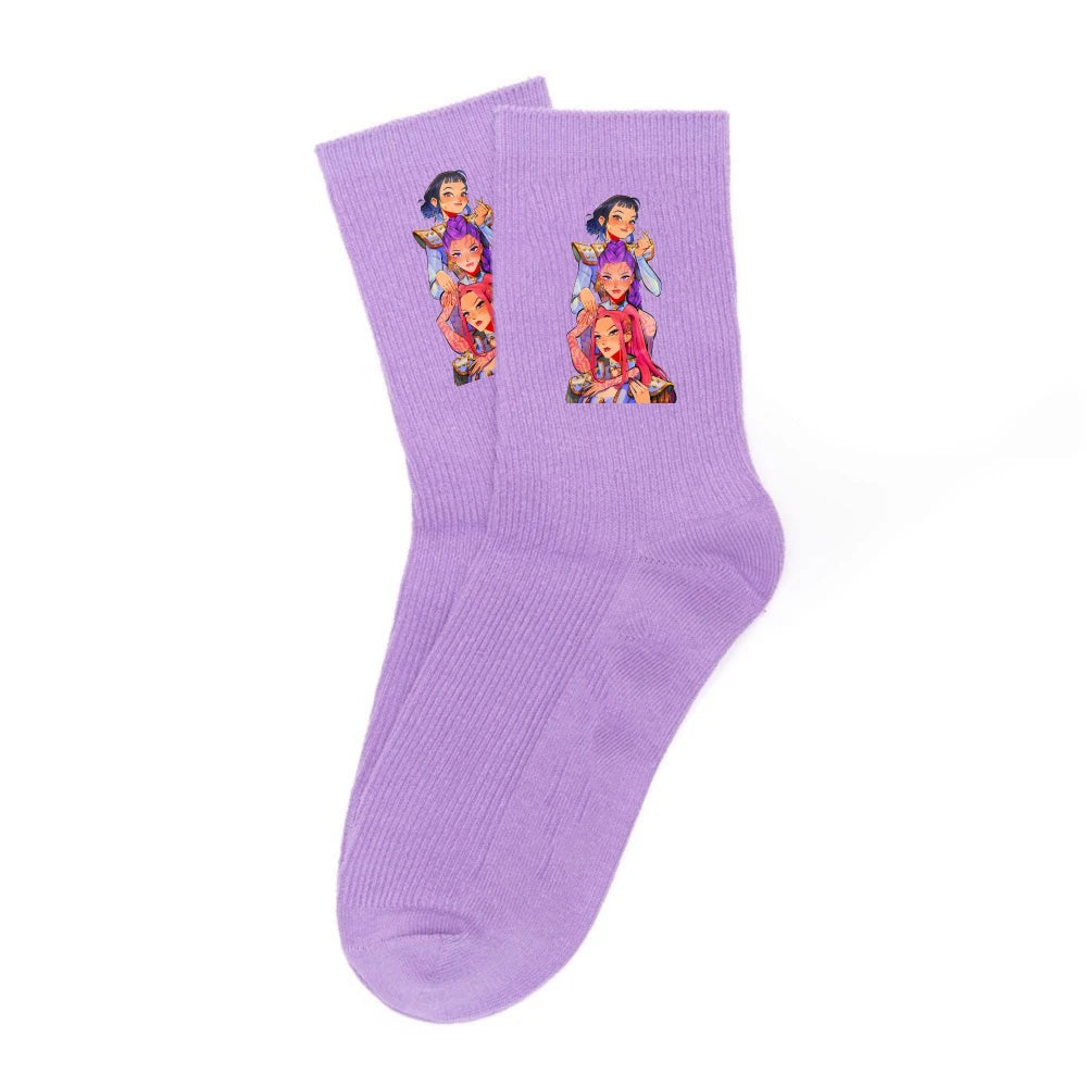 Chaussettes Kpop Demon Hunters neuves, douces, épaisses et chaudes, idéales pour les activités sportives et de plein air, en automne et en hiver, pour filles et enfants. Cadeau d'anniversaire idéal.