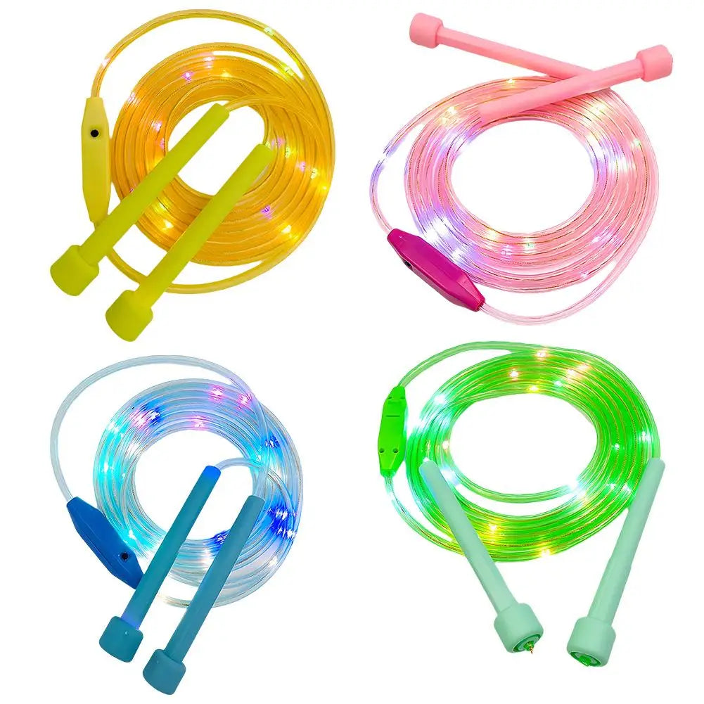 Corde à sauter lumineuse en plastique pour enfants, corde à sauter colorée pour élèves