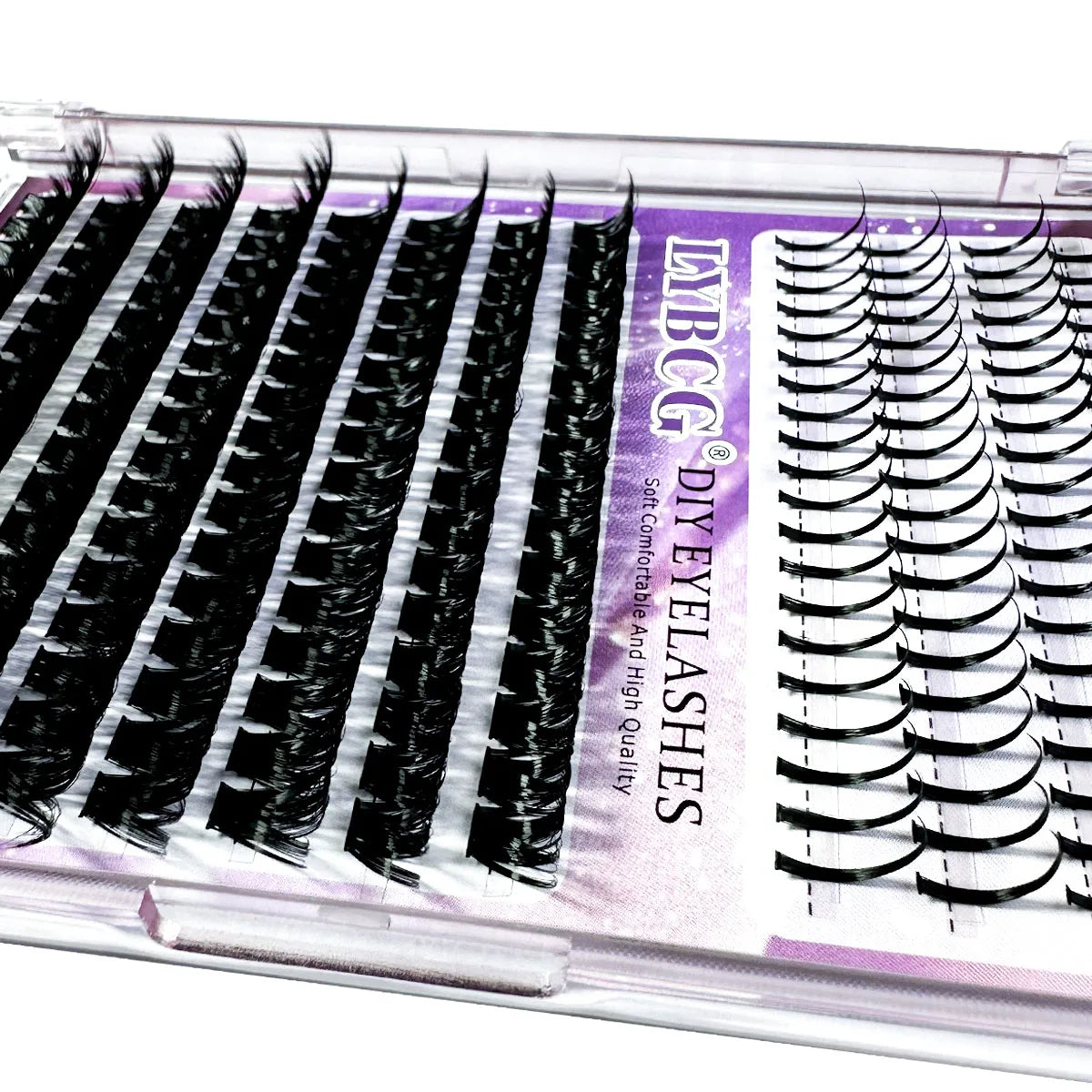 Faux cils en touffes 120D 100D, faux cils à pointes, volume cil à cil, extensions de cils individuelles à picots à faire soi-même, méga touffes de cils