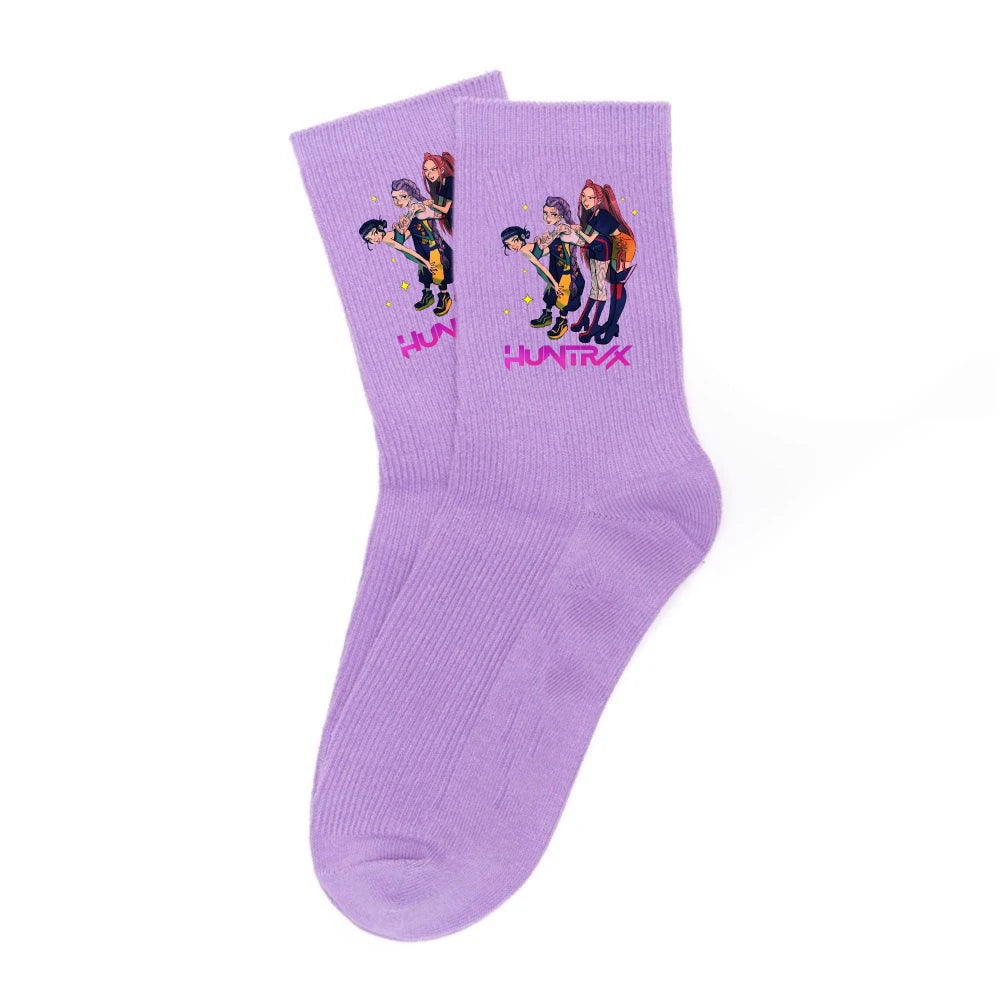 Chaussettes Kpop Demon Hunters neuves, douces, épaisses et chaudes, idéales pour les activités sportives et de plein air, en automne et en hiver, pour filles et enfants. Cadeau d'anniversaire idéal.