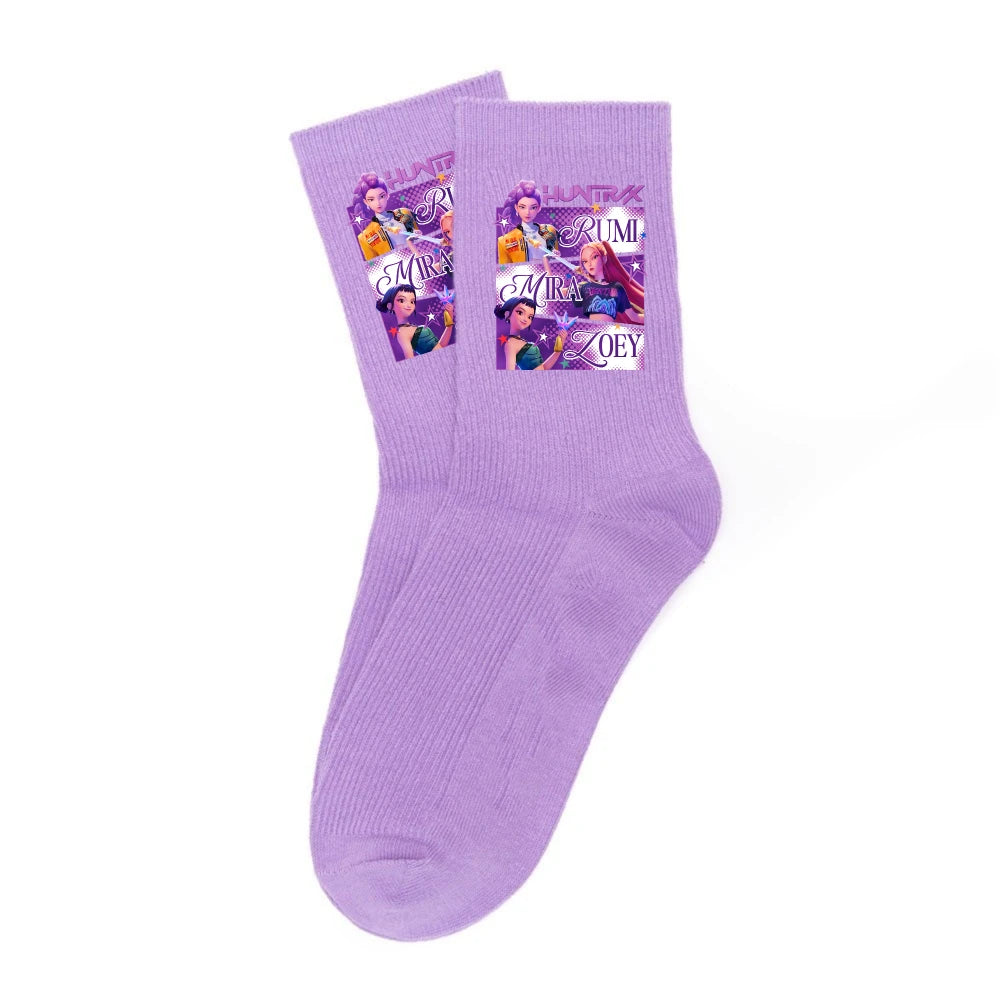 Chaussettes Kpop Demon Hunters neuves, douces, épaisses et chaudes, idéales pour les activités sportives et de plein air, en automne et en hiver, pour filles et enfants. Cadeau d'anniversaire idéal.