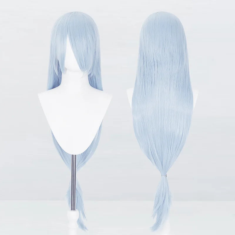 Perruque synthétique pour cosplay, 120 cm de long, lisse, multicolore, avec queue de loup inspirée de la mante religieuse et du renard, idéale pour une soirée costumée d'anime.