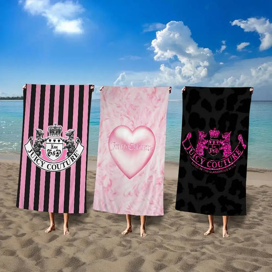 Serviette de plage J-Juicy Logo C-CoutureS-S, serviette de bain colorée pour fille, en microfibre, séchage rapide, personnalisable, anti-sable, idéale pour la plage, le yoga, la salle de sport et la piscine.