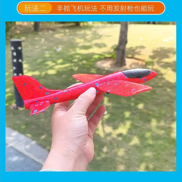 Avion en mousse à catapulte, pistolet à feu, sports de plein air, jouet planeur volant à lancer à la main pour garçons et filles