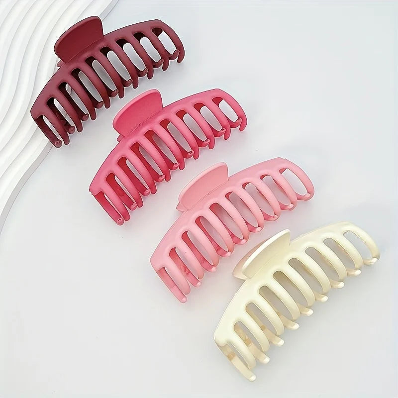 Lot de 4 pinces à cheveux Keel de 11 cm (4,33 pouces), grandes, antidérapantes et épaisses, en plastique mat, pour chignon rapide. Accessoires pour cheveux pour femmes.