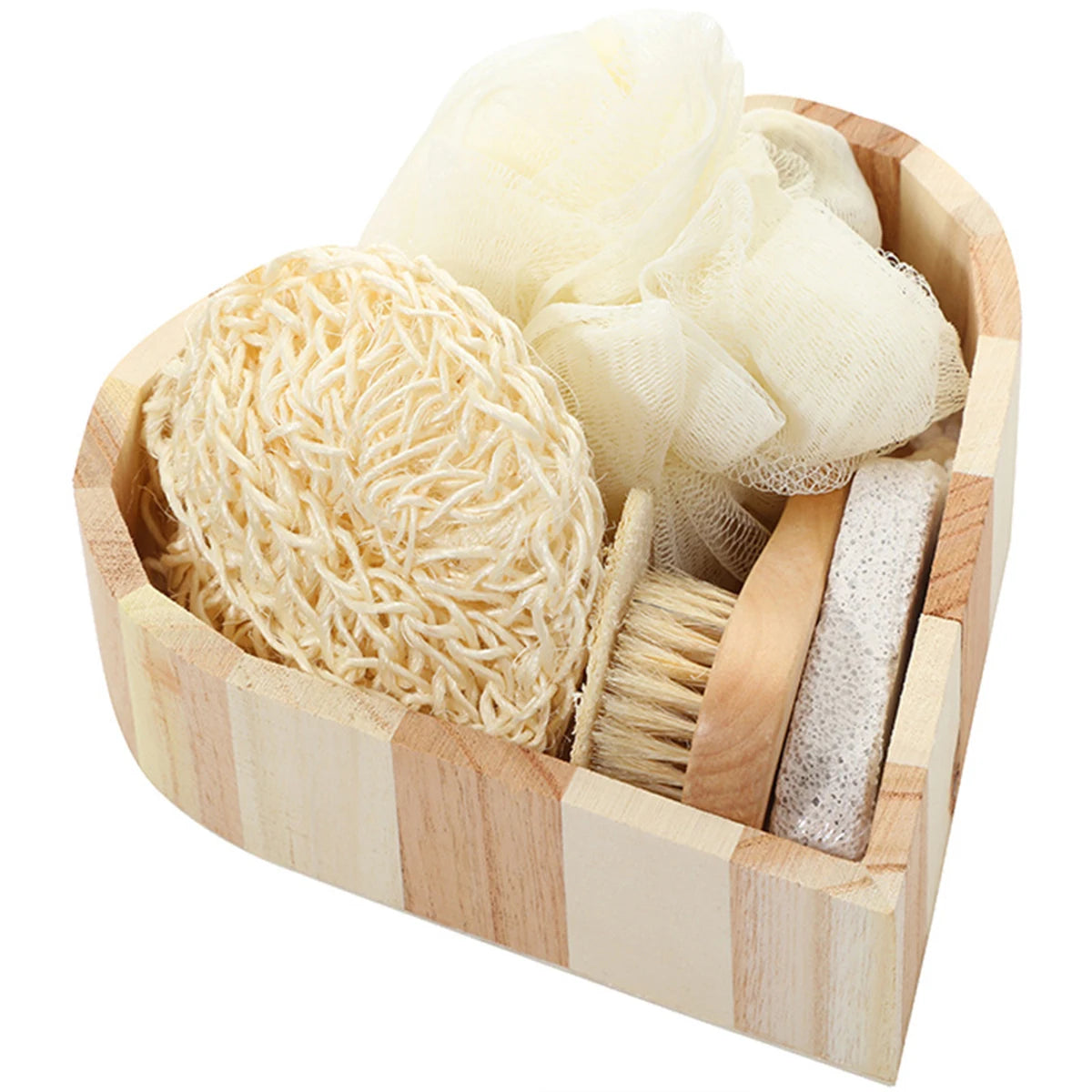 Coffret cadeau spa de douche en forme de cœur, accessoires de salle de bain de qualité spa, idéal pour les mariages, les fêtes et les occasions spéciales.