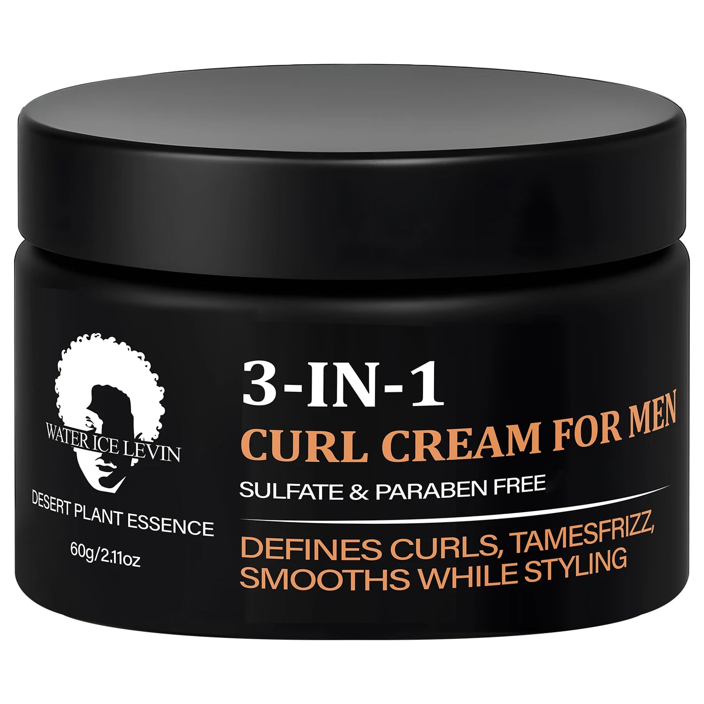 Crème bouclante 3 en 1 pour hommes, sans sulfates ni parabènes, définit les boucles et dompte les frisottis, crème coiffante lissante.
