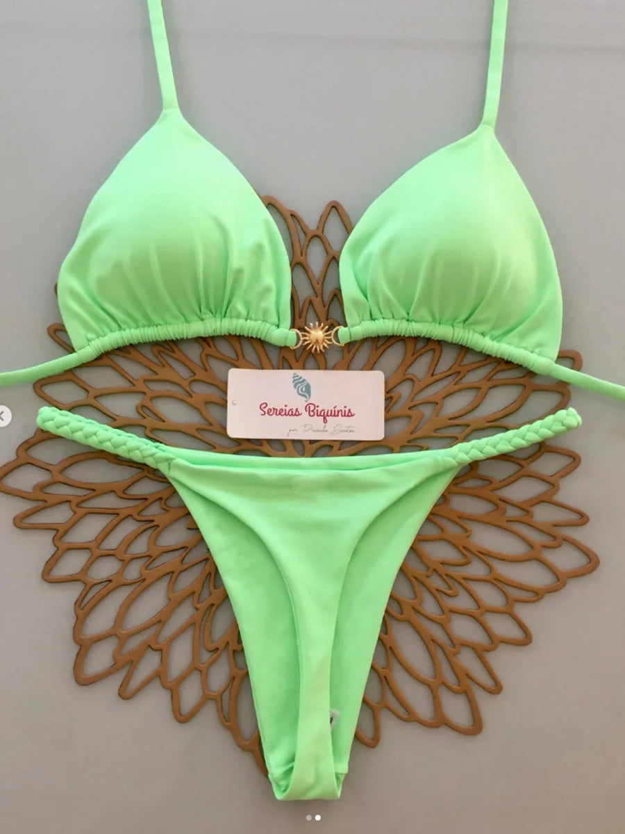 Micro-bikinis 2026 Maillot de bain femme, nouveau maillot de bain sexy, ensemble bikini dos nu, bikini brésilien, string, tenue de plage et de soirée