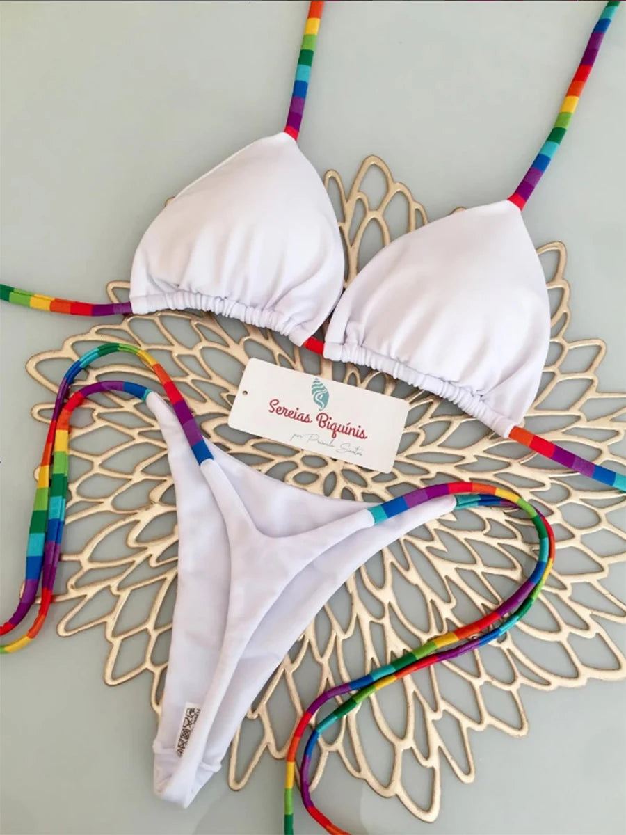 Micro-bikinis 2026 Maillot de bain femme, nouveau maillot de bain sexy, ensemble bikini dos nu, bikini brésilien, string, tenue de plage et de soirée