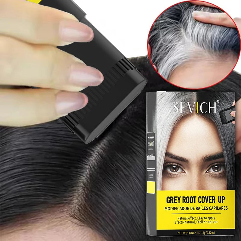 Bâtonnets de coloration capillaire jetables avec peigne pour couvrir rapidement les cheveux gris et blancs. Stylo colorant lavable pour la ligne des cheveux.