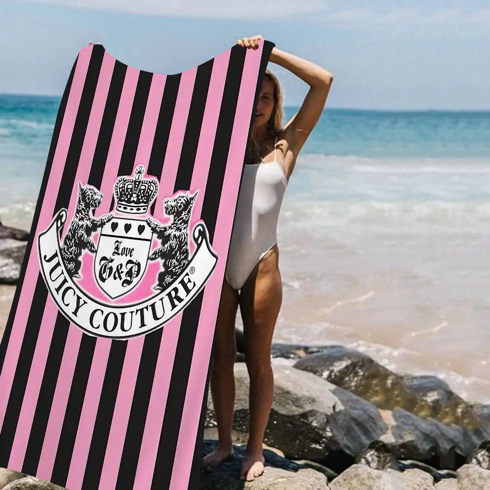 Serviette de plage J-Juicy Logo C-CoutureS-S, serviette de bain colorée pour fille, en microfibre, séchage rapide, personnalisable, anti-sable, idéale pour la plage, le yoga, la salle de sport et la piscine.