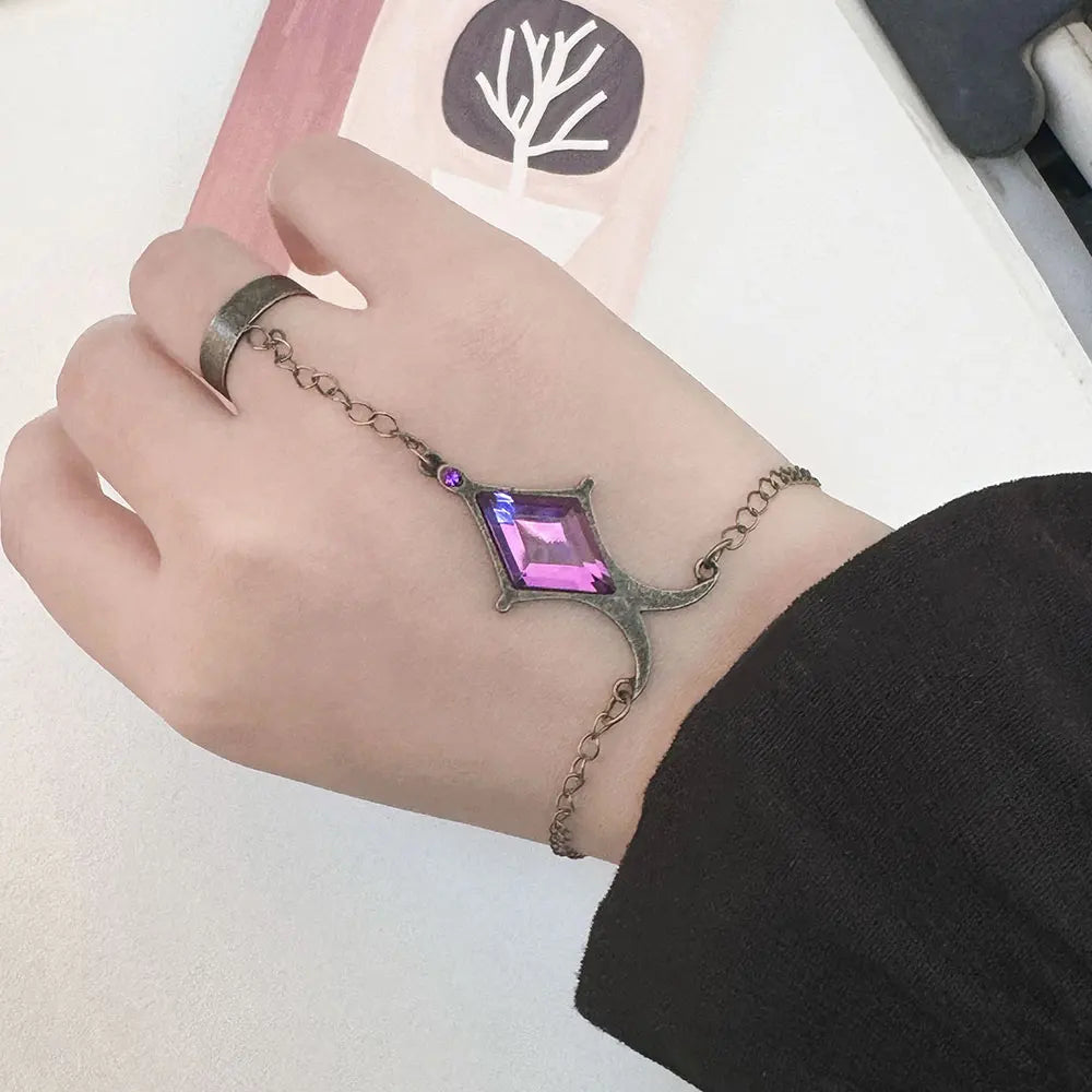 Bracelet Akemi Homura pour femme, strass, joncs, bijoux de couple, métal, Puella Magi Madoka Magica Bague Femme