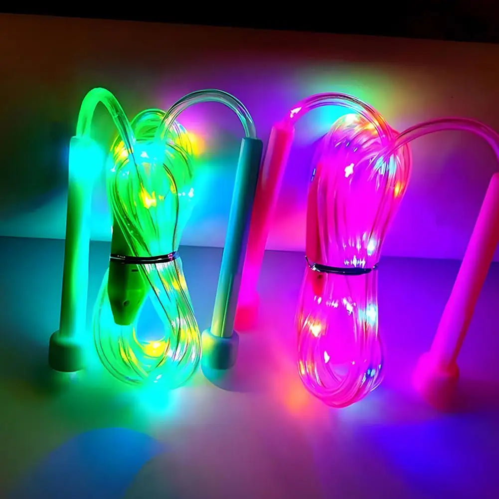 Corde à sauter lumineuse en plastique pour enfants, corde à sauter colorée pour élèves
