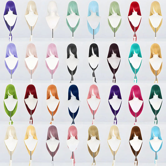 Perruque synthétique pour cosplay, 120 cm de long, lisse, multicolore, avec queue de loup inspirée de la mante religieuse et du renard, idéale pour une soirée costumée d'anime.