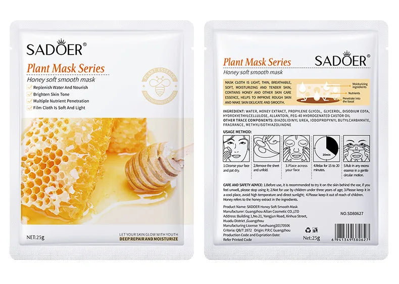 Lot de 8 masques faciaux naturels aux plantes, pour le soin du visage : hydratants, raffermissants et nourrissants.