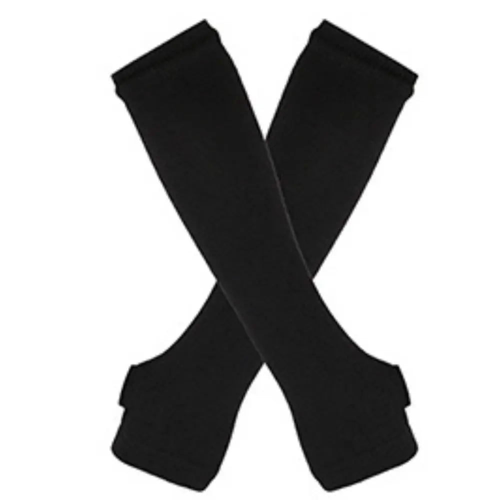 Gants chauds rayés en maille pour femmes et filles, mitaines sans doigts couvrant les coudes, couvrant les bras et les coudes.