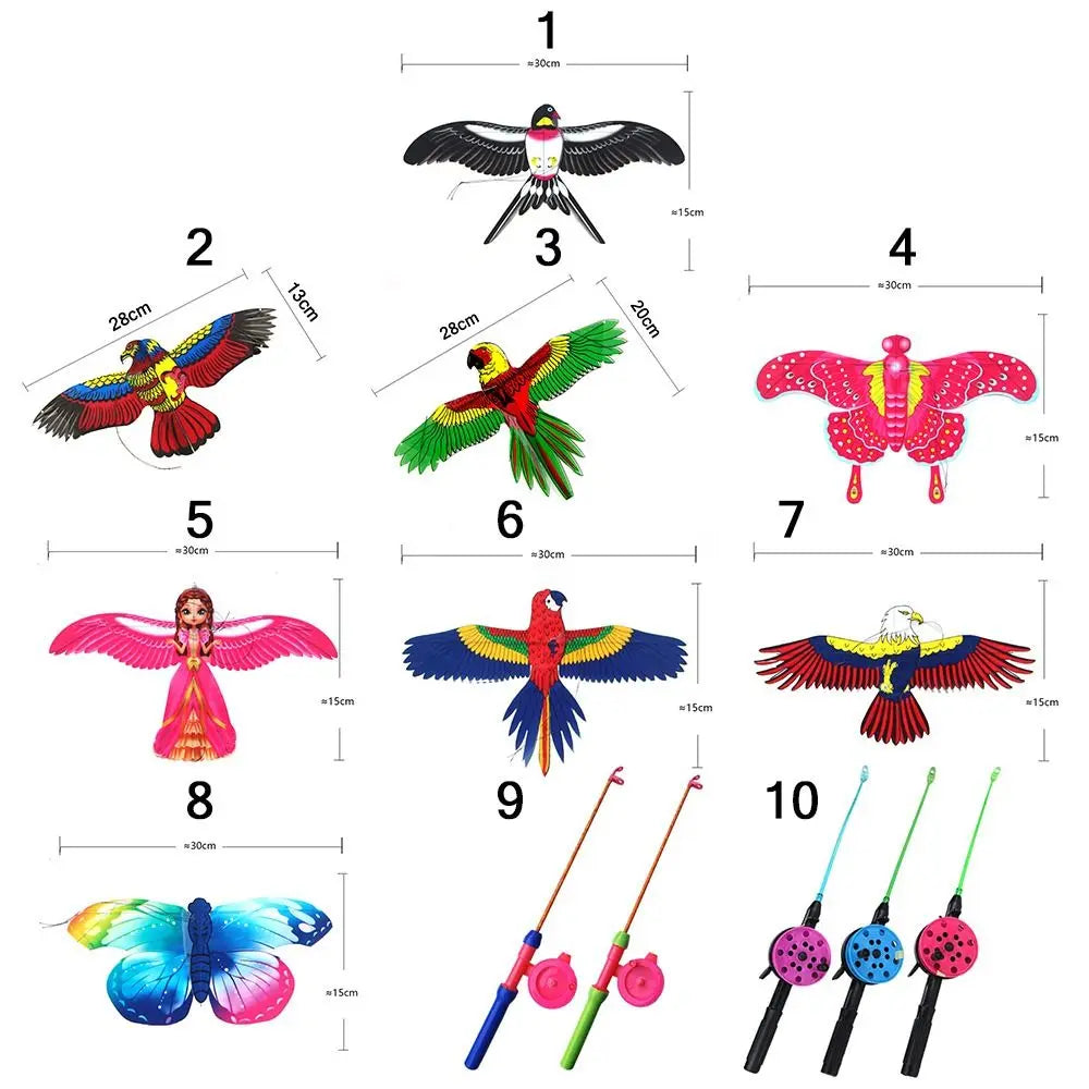 Cerf-volant aigle en plastique transparent, ligne de 30 mètres, grand aigle volant, cadeau pour enfants, cerf-volant de dessin animé, sorties en famille, jardin
