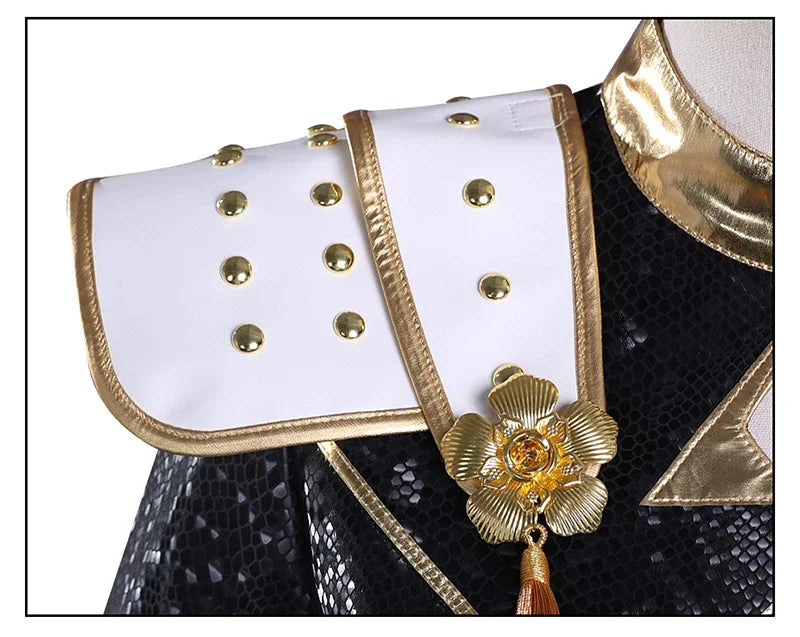 Costume de cosplay K-Pop Rumi Zoey Mira noir et doré, perruque, tenue pour fille, déguisement pour Halloween ou jeu de rôle