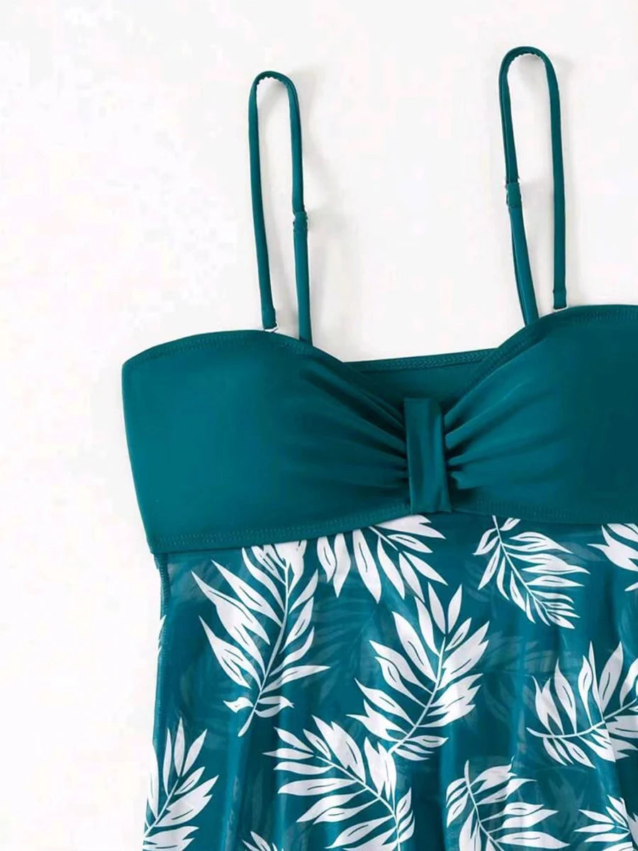 Robe courte avec short intégré, maillot de bain femme, rembourré, imprimé, tenue de plage été