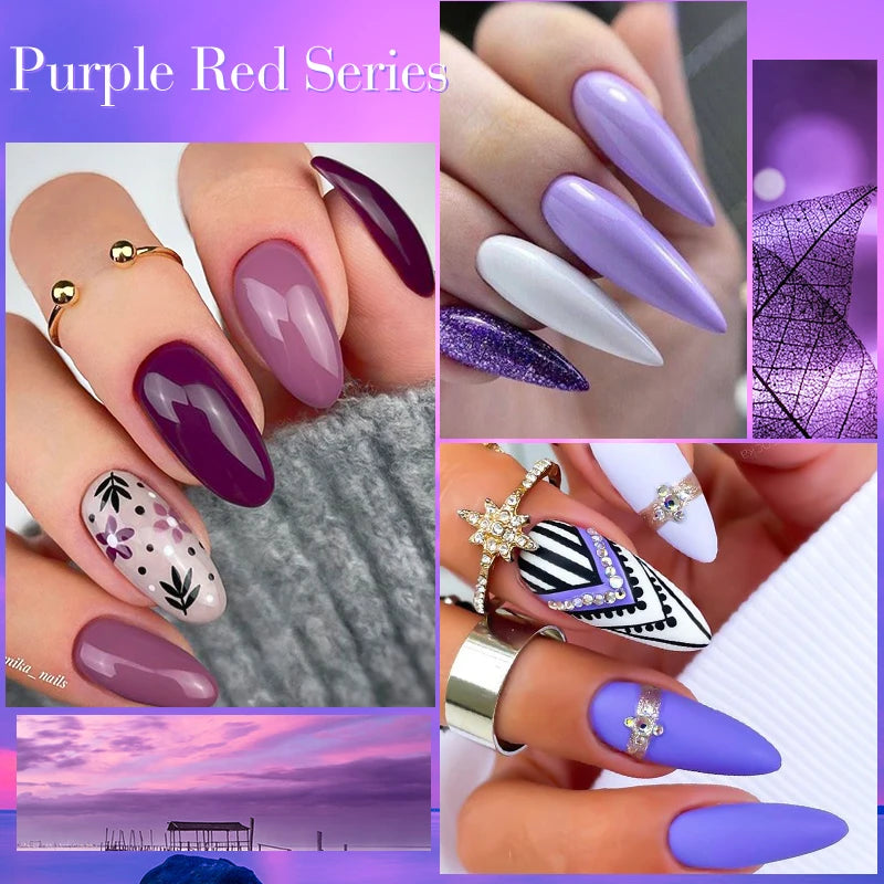 MEET ACROSS - Ensemble de 8 vernis à ongles gel fluorescents pour l'été et le printemps, avec paillettes laser colorées et manucure gel.