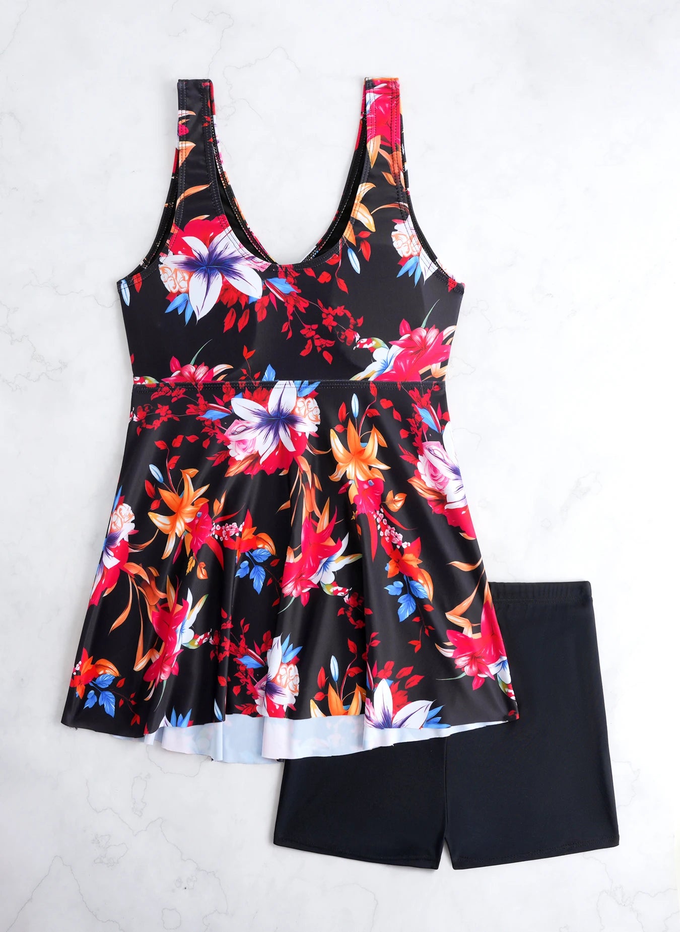 Maillot de bain deux pièces imprimé  pour femme, ensemble tankini, robe de plage, maillot de bain, tenue de plage XXL