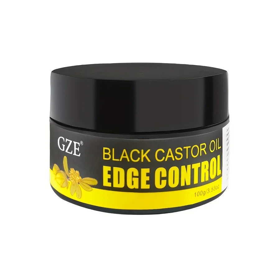 Gel coiffant GZE African Black Castor Extra Hold Braid, contient de l'huile de ricin noire et de l'huile de coco, pour le contrôle des bords et les cheveux.