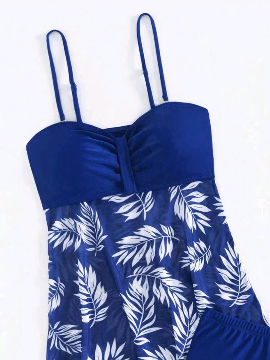 Robe courte avec short intégré, maillot de bain femme, rembourré, imprimé, tenue de plage été