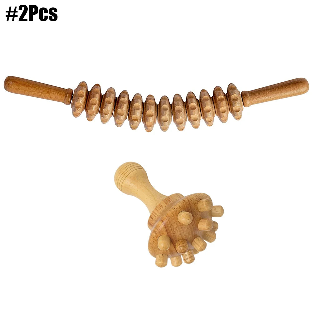 Kit complet de massothérapie corporelle en bois : outils de massothérapie en bois colombien pour massage réducteur et remodelage corporel.