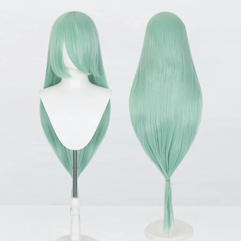 Perruque synthétique pour cosplay, 120 cm de long, lisse, multicolore, avec queue de loup inspirée de la mante religieuse et du renard, idéale pour une soirée costumée d'anime.