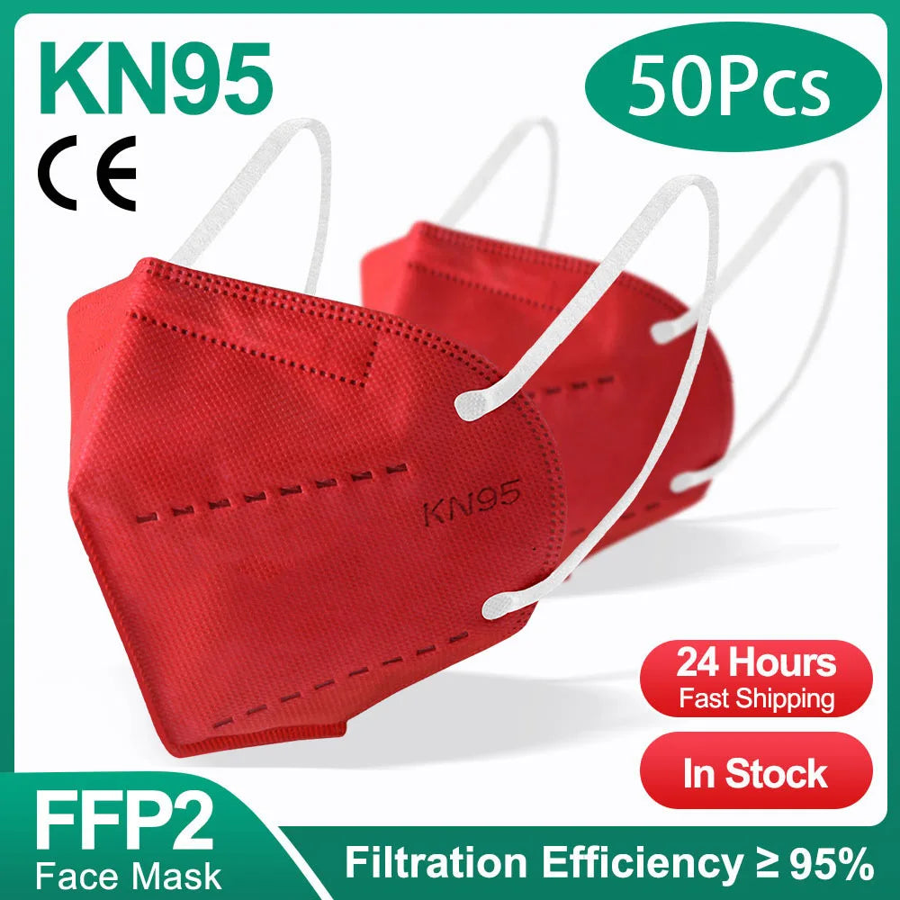 Masques FFP2 KN95 (10-200 pièces) - Masques KN95 - Filtre 5 couches - Masques chirurgicaux homologués - Masque FFP2 noir réutilisable