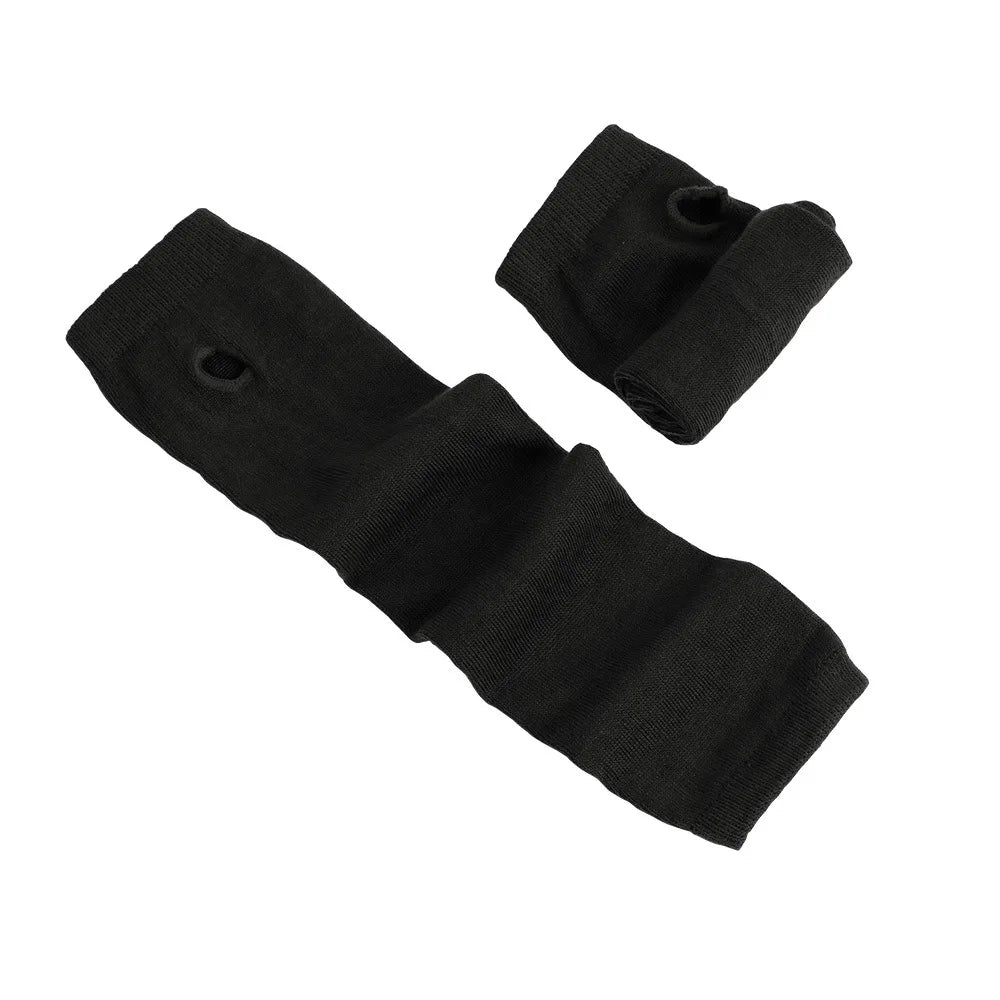 Gants emo pour femme, mitaines rayées, gants chauds tricotés longs sans doigts