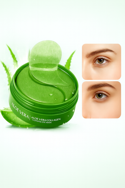 Lot de 60 masques pour les yeux Saoder à l'aloe vera et au collagène, anti-cernes, anti-poches, hydratants et raffermissants, produits de soin pour la peau